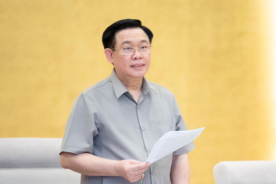 Chủ tịch Quốc hội Vương Đình Huệ phát biểu khai mạc phiên họp - Ảnh: Quochoi.vn